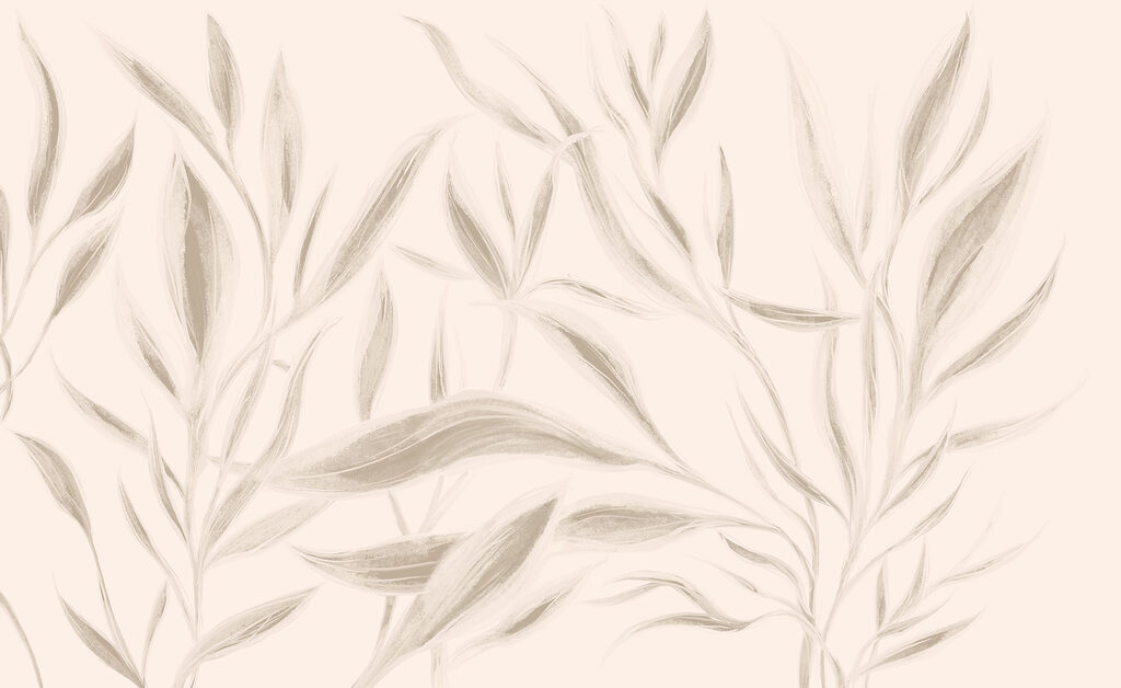 Narrow leaves in watercolour — full design