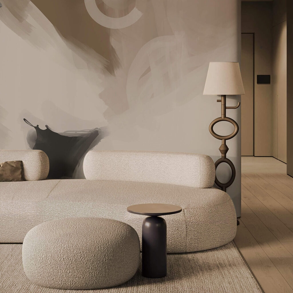 Wide brushstrokes in grey — interior 4