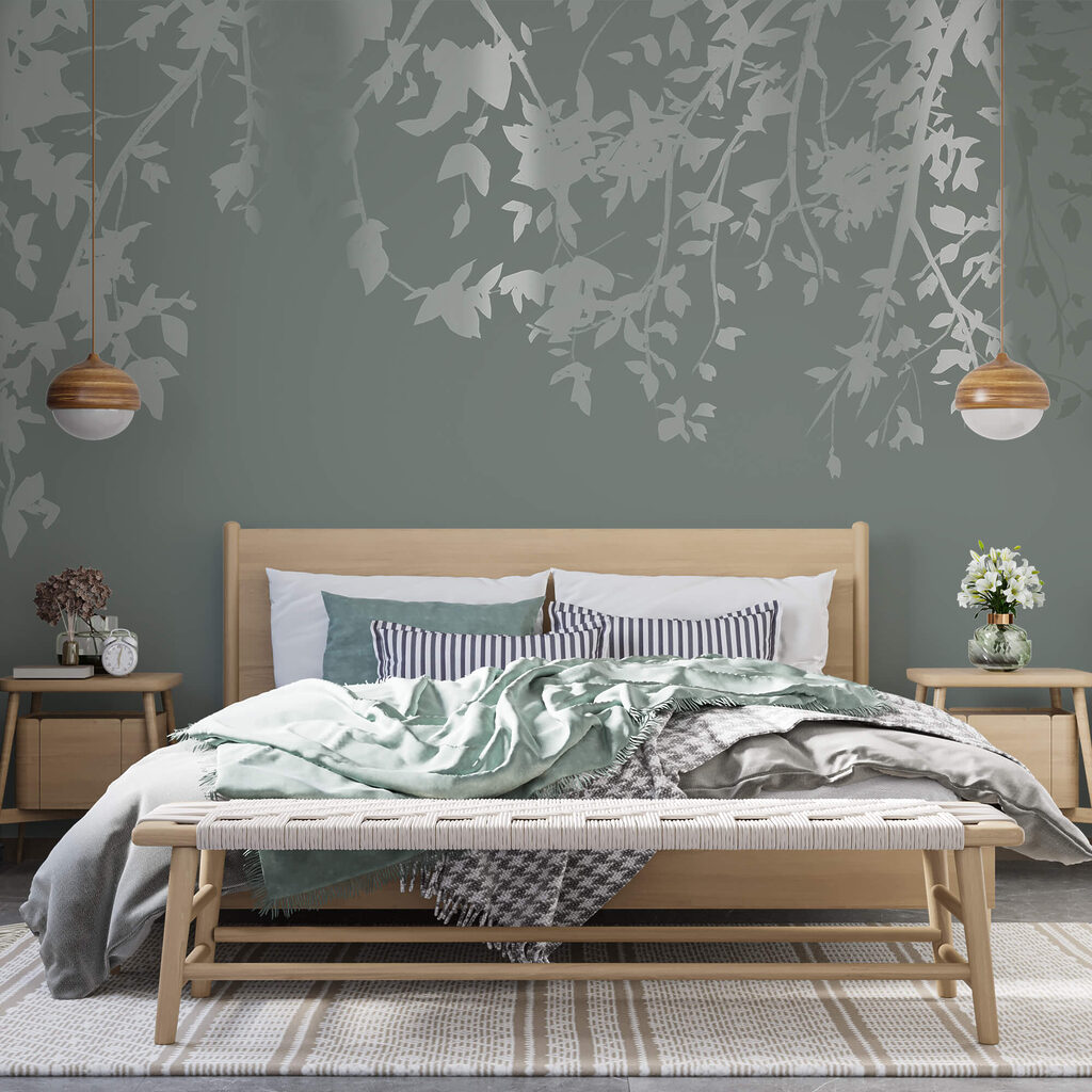Hanging leaves and twigs — interior 1