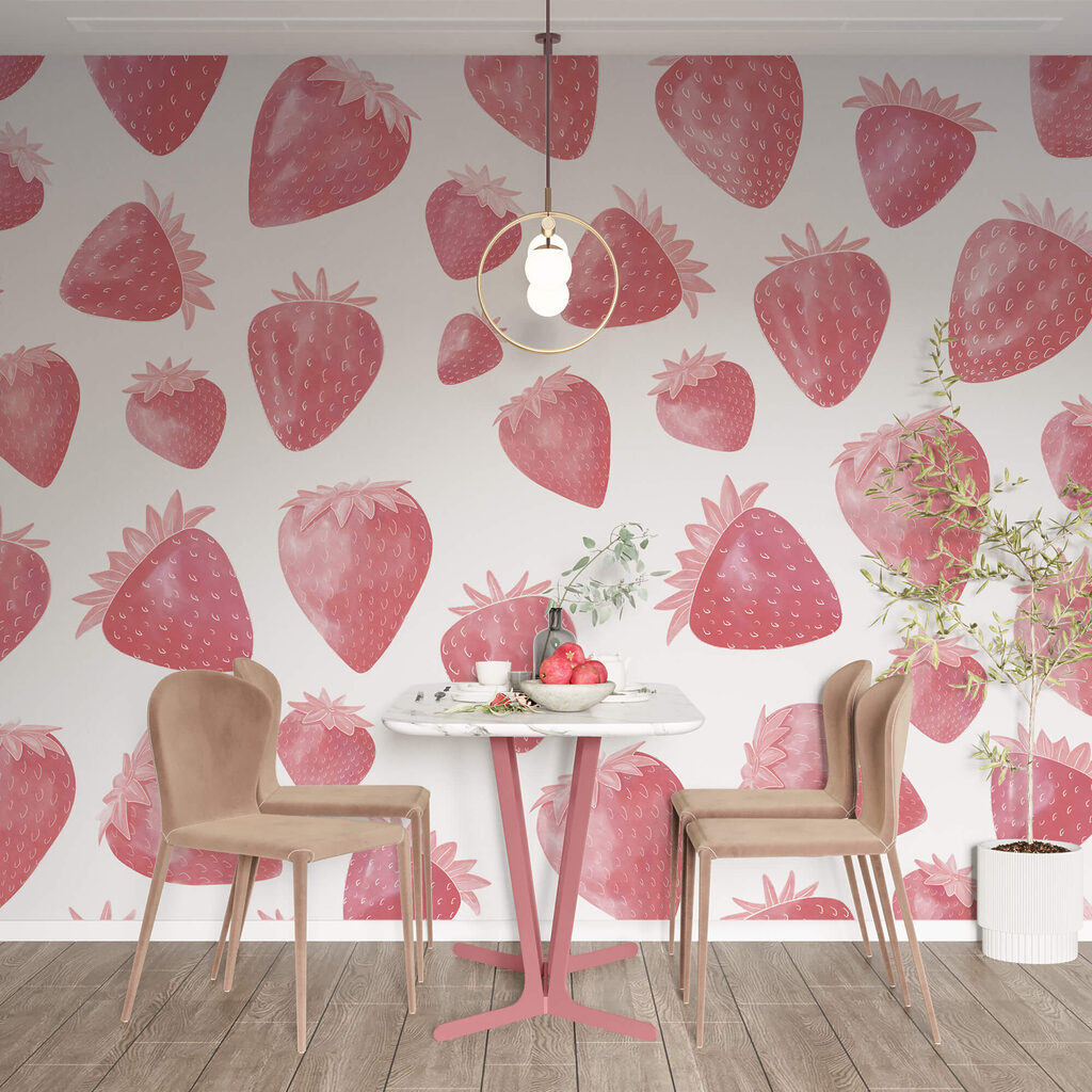 Pink strawberry pattern — interior 1