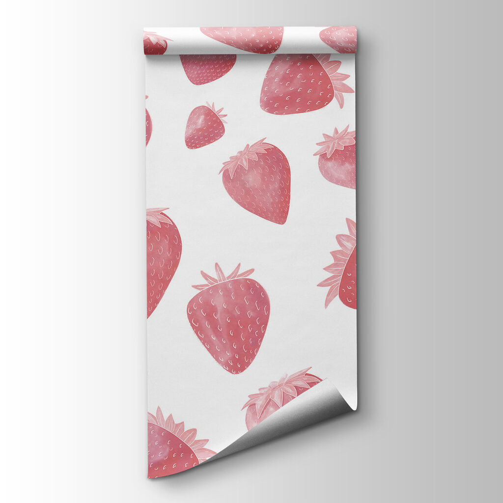 Pink strawberry pattern — product view