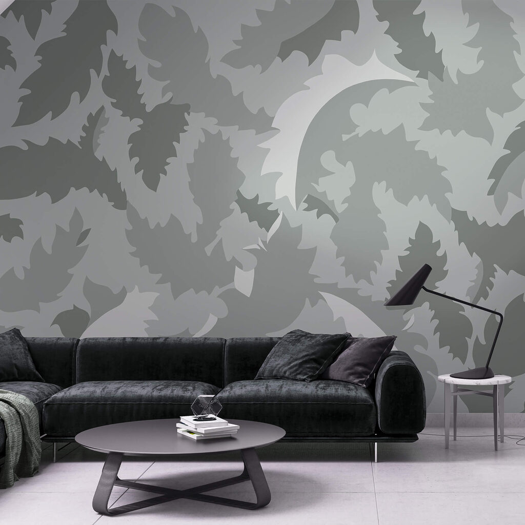 Curling leaves in grey-green — interior 1
