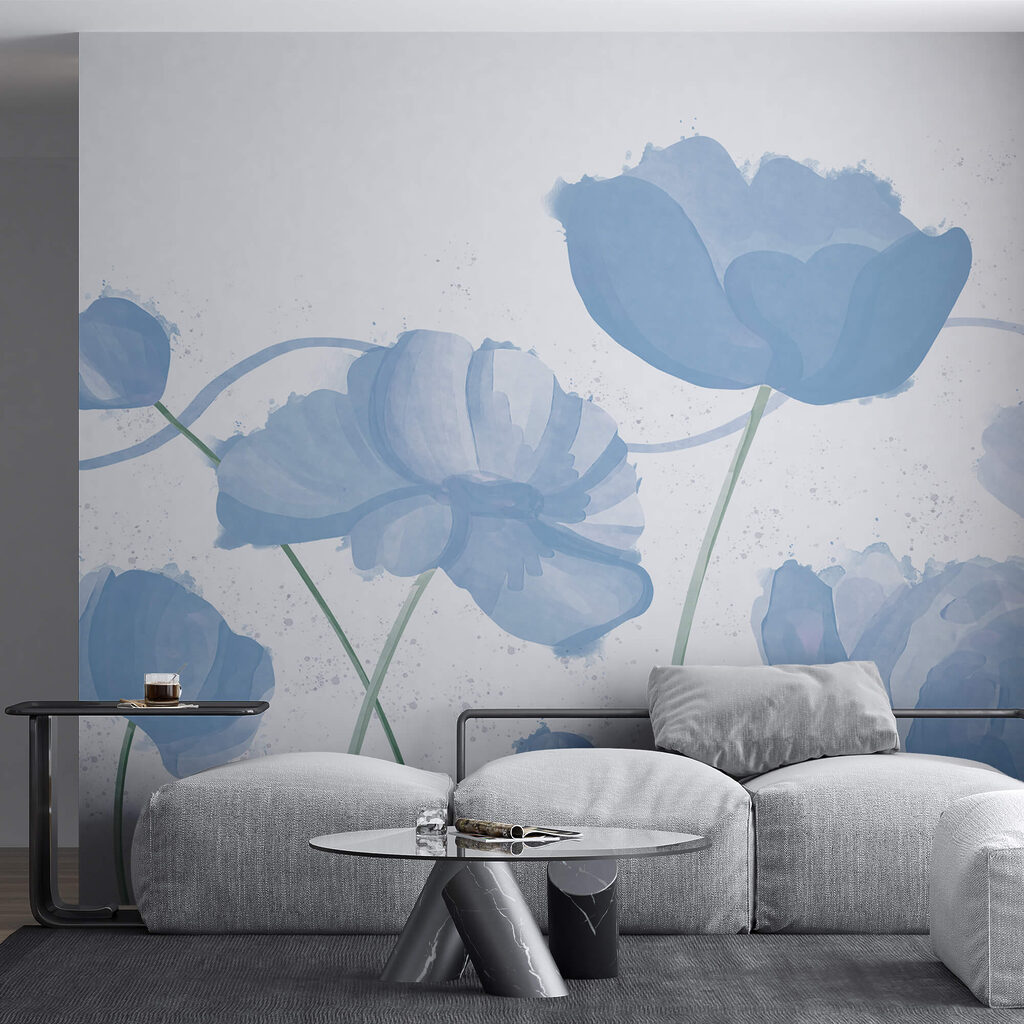 Blue chalices in watercolour — interior 1