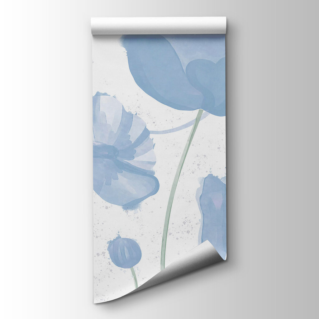 Blue chalices in watercolour — product view
