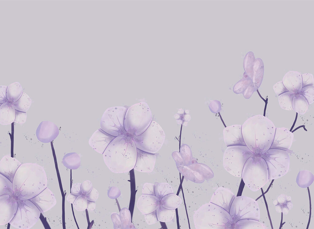 Lilac blossoms rising — full design