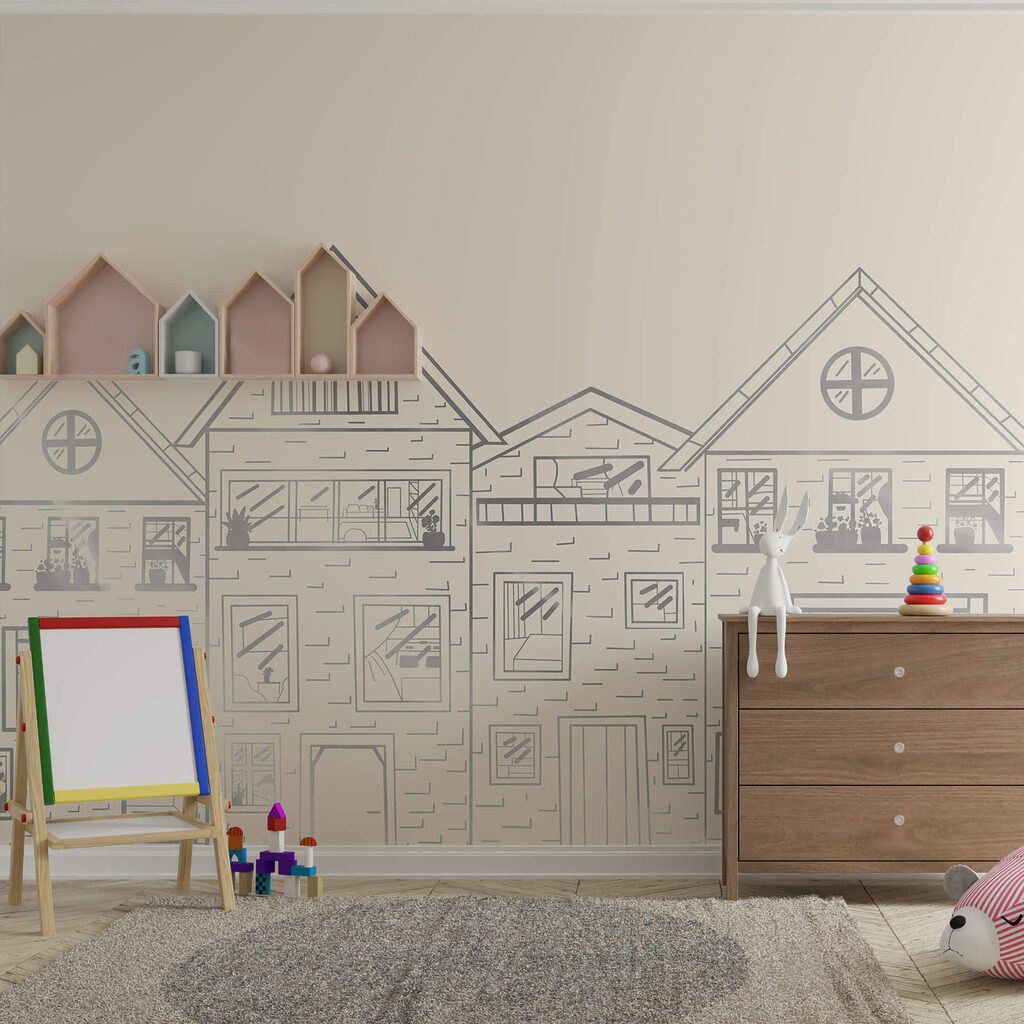 Houses in pencil lines — interior 2