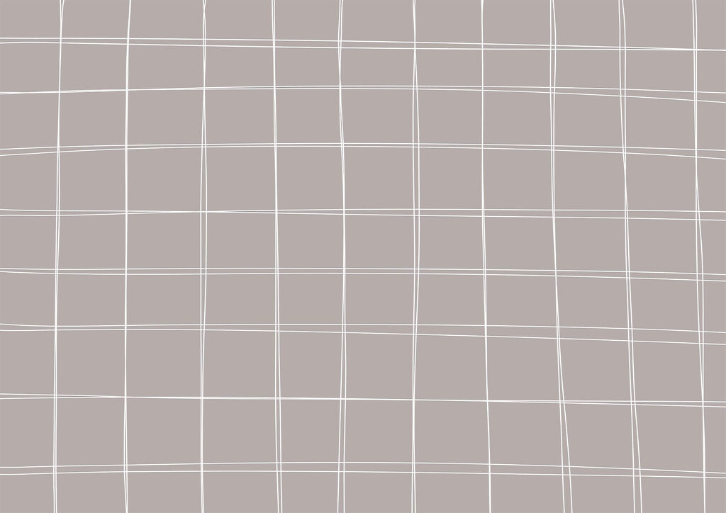 Fine grid on taupe — full design