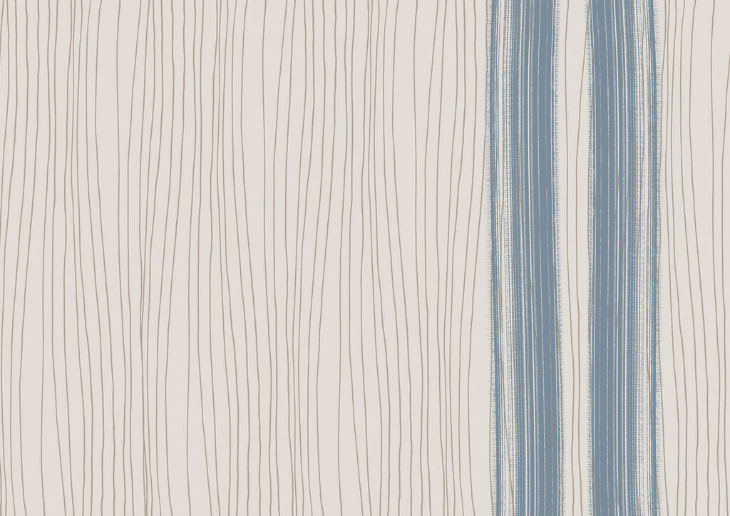 Thin stripes in blue — full design