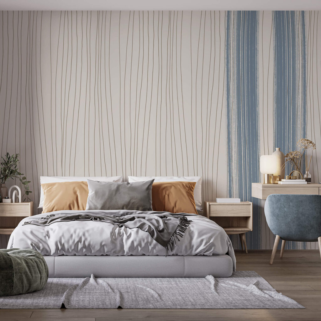 Thin stripes in blue — interior 1