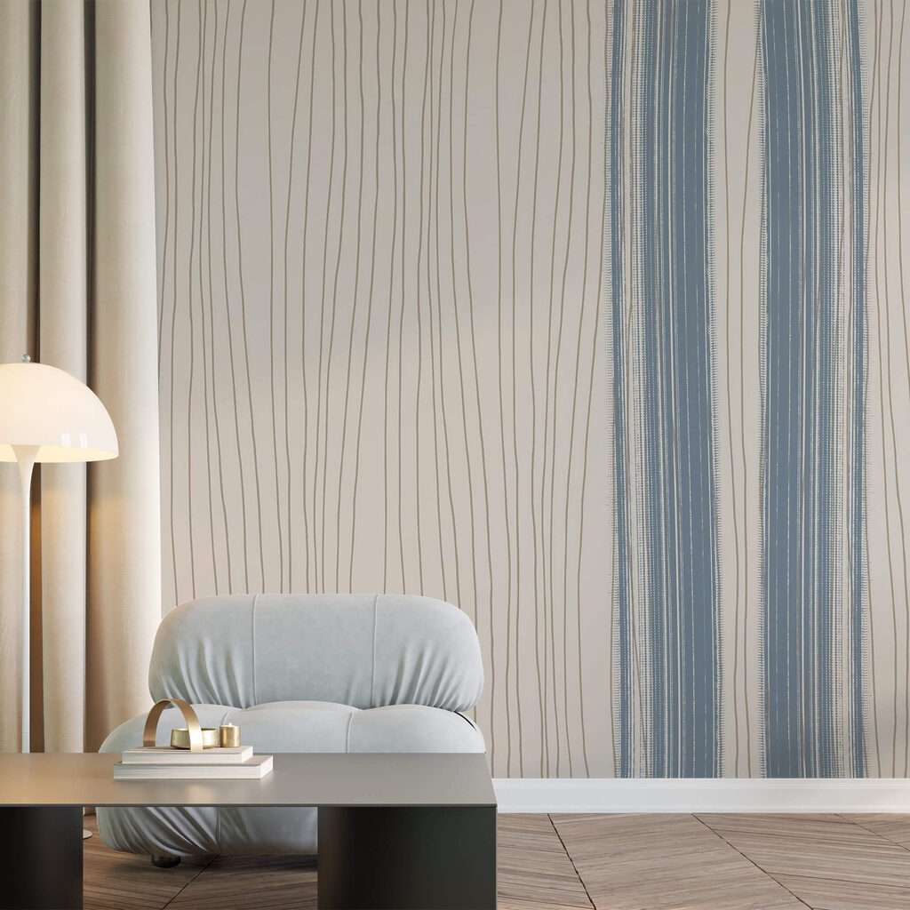 Thin stripes in blue — interior 2