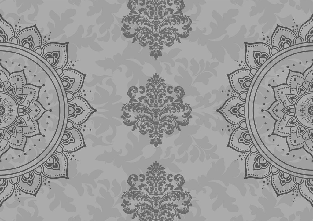 Fine grey ornaments — full design
