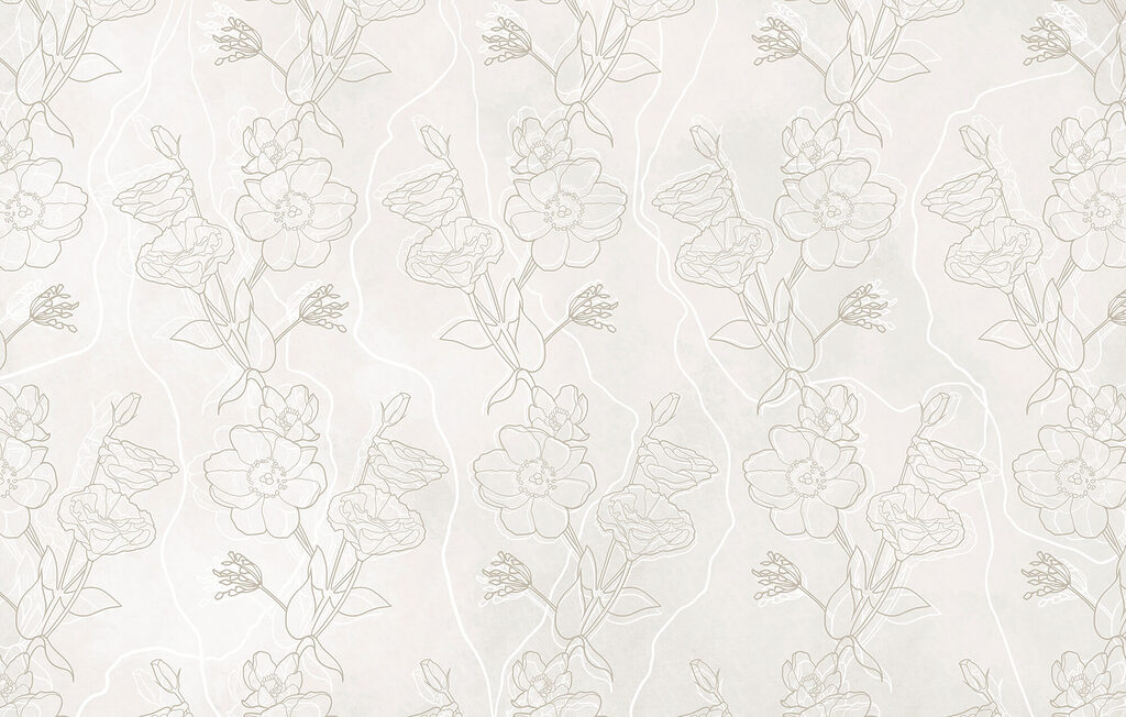 Pale flower outlines — full design
