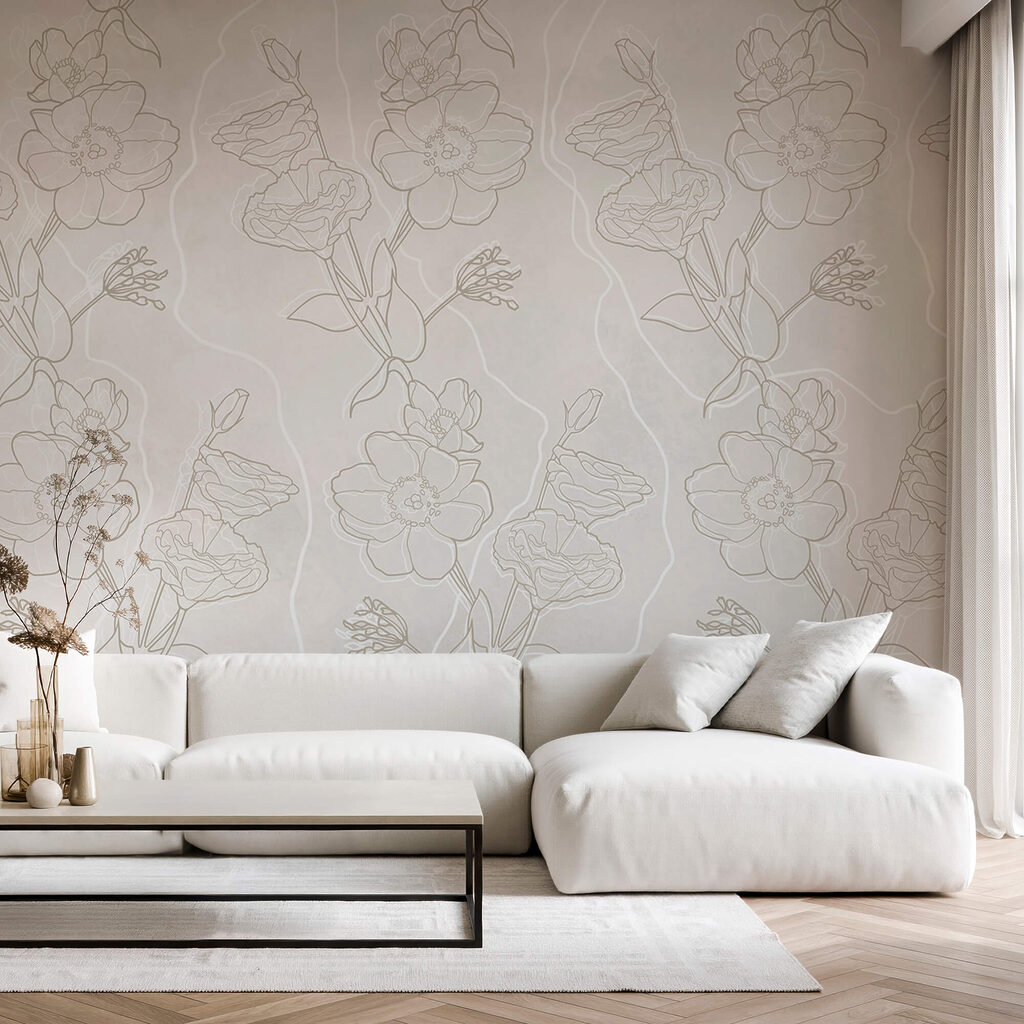 Pale flower outlines — interior 1