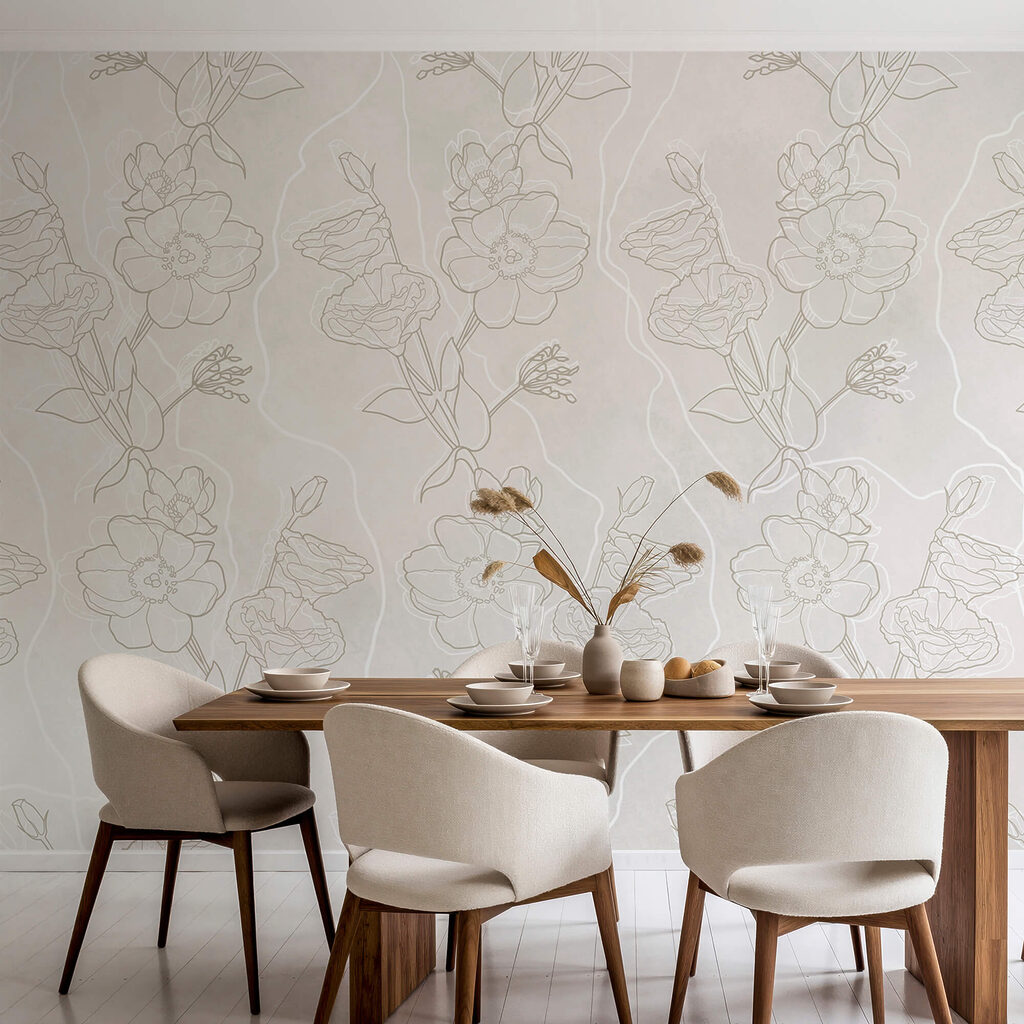 Pale flower outlines — interior 2