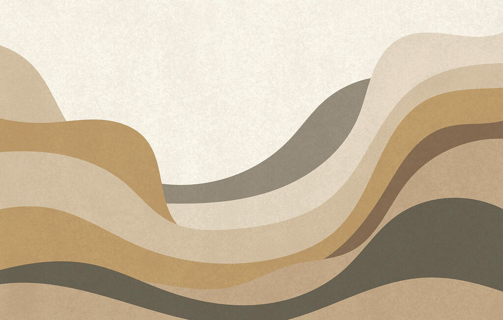 Wavy bands in ochre — full design