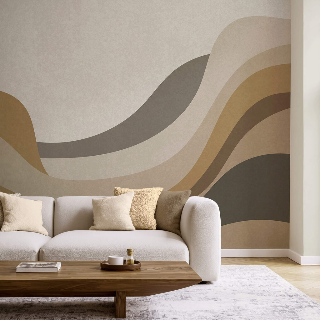 Wavy bands in ochre — interior 1