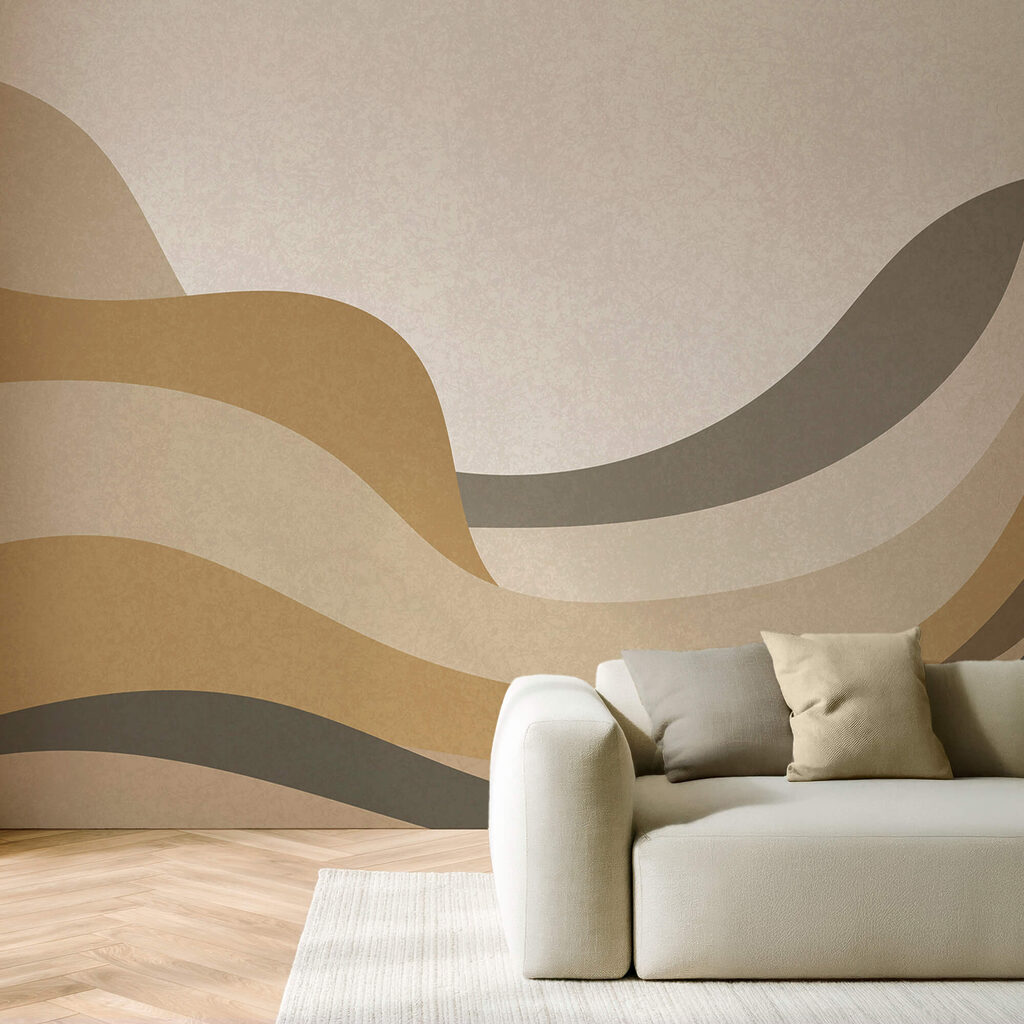Wavy bands in ochre — interior 2