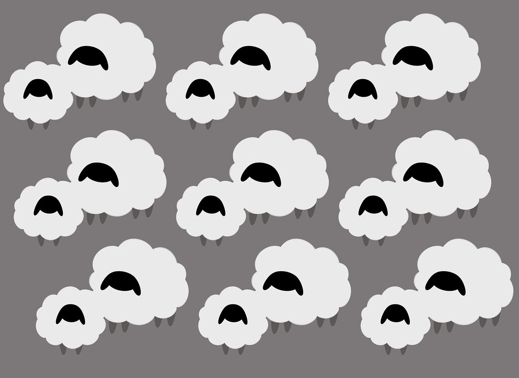 Sheep close together — full design