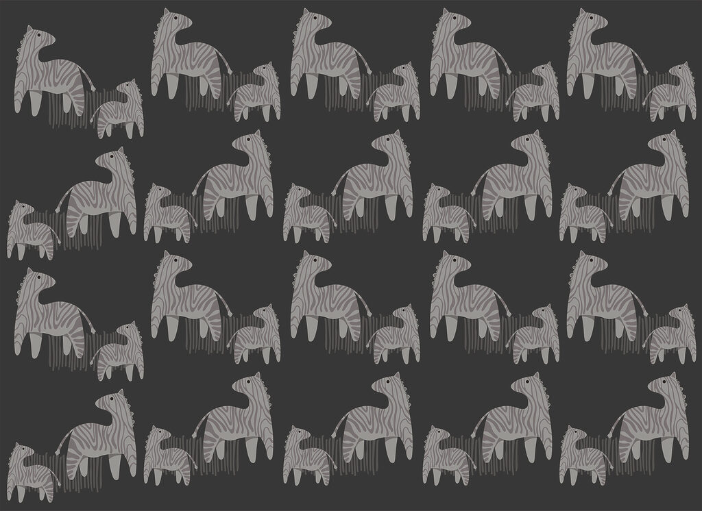 Llamas in fine lines — full design