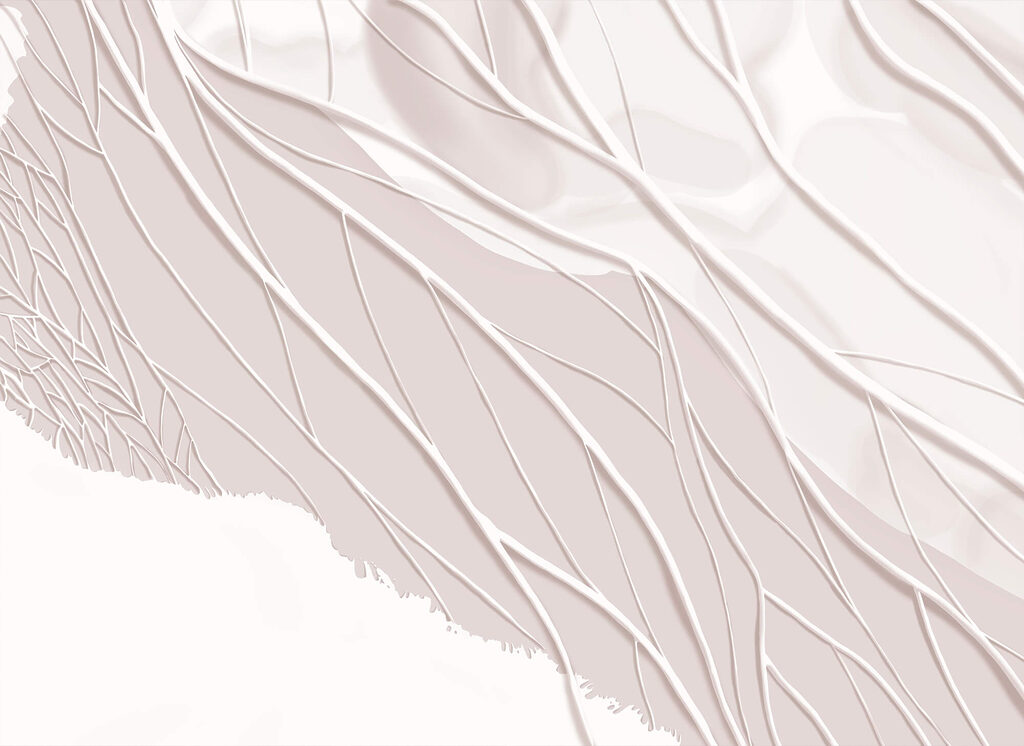 Wavy white ribbons — full design