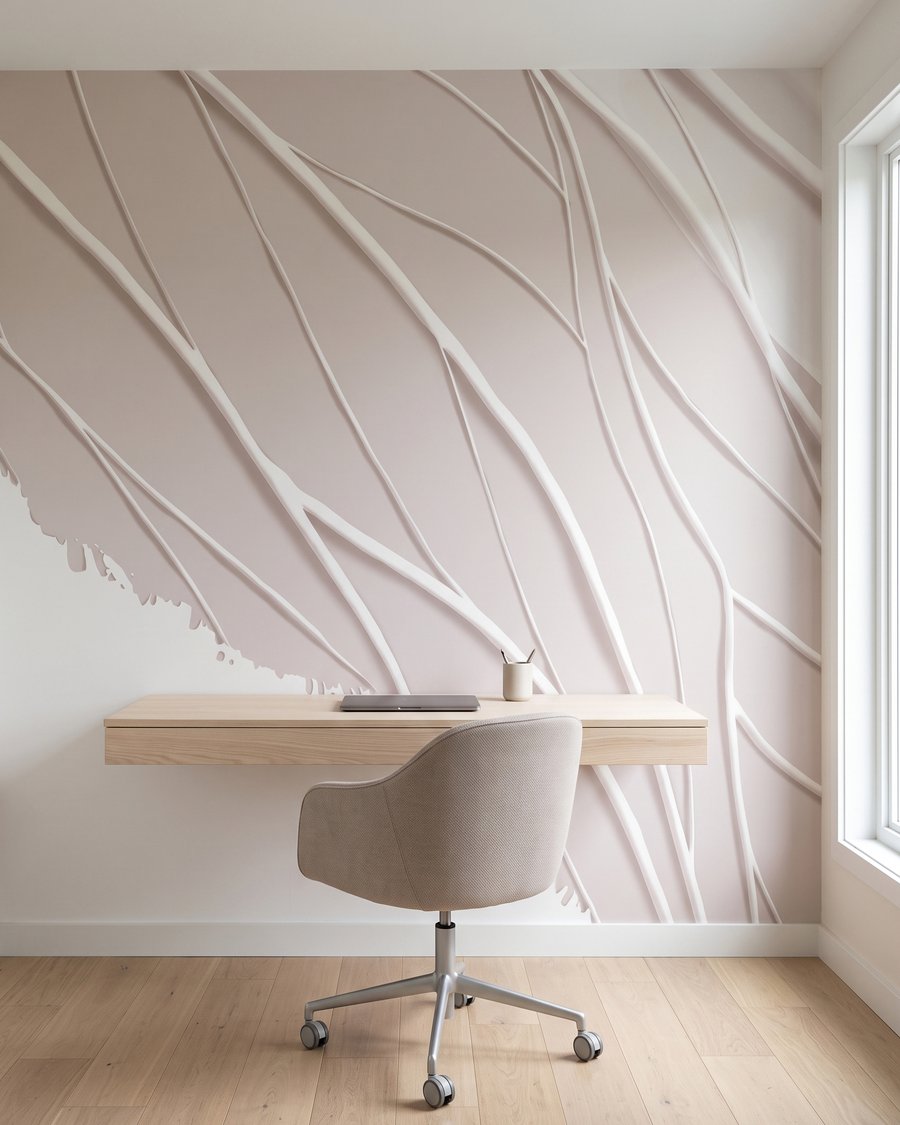 Wavy white ribbons — interior 3
