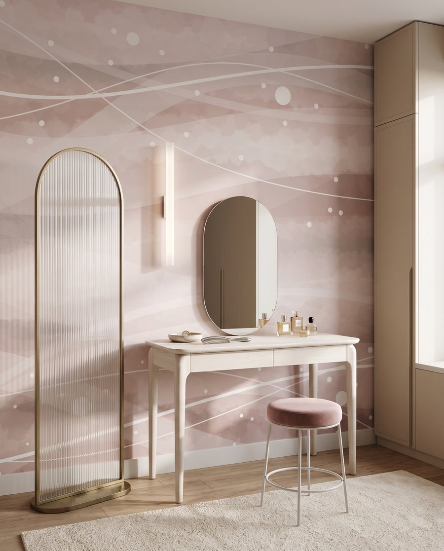 Pink Lines and Dots in an interior