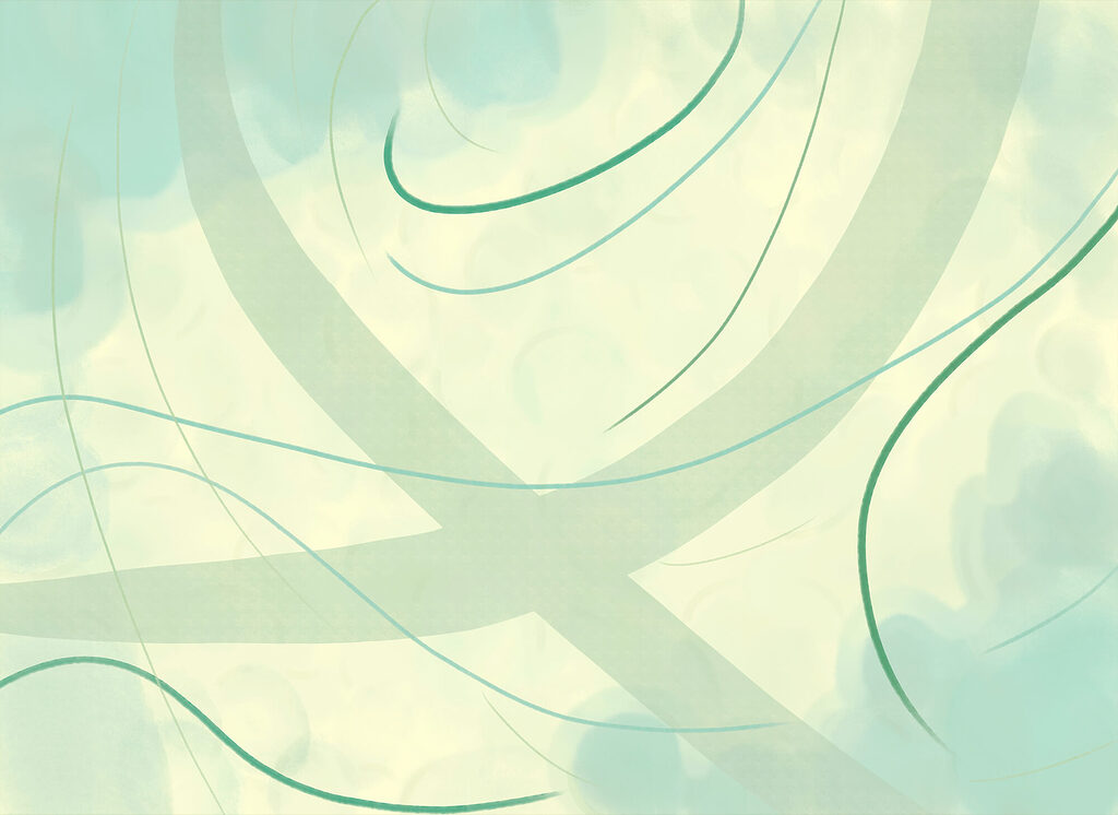 Flowing green lines — full design
