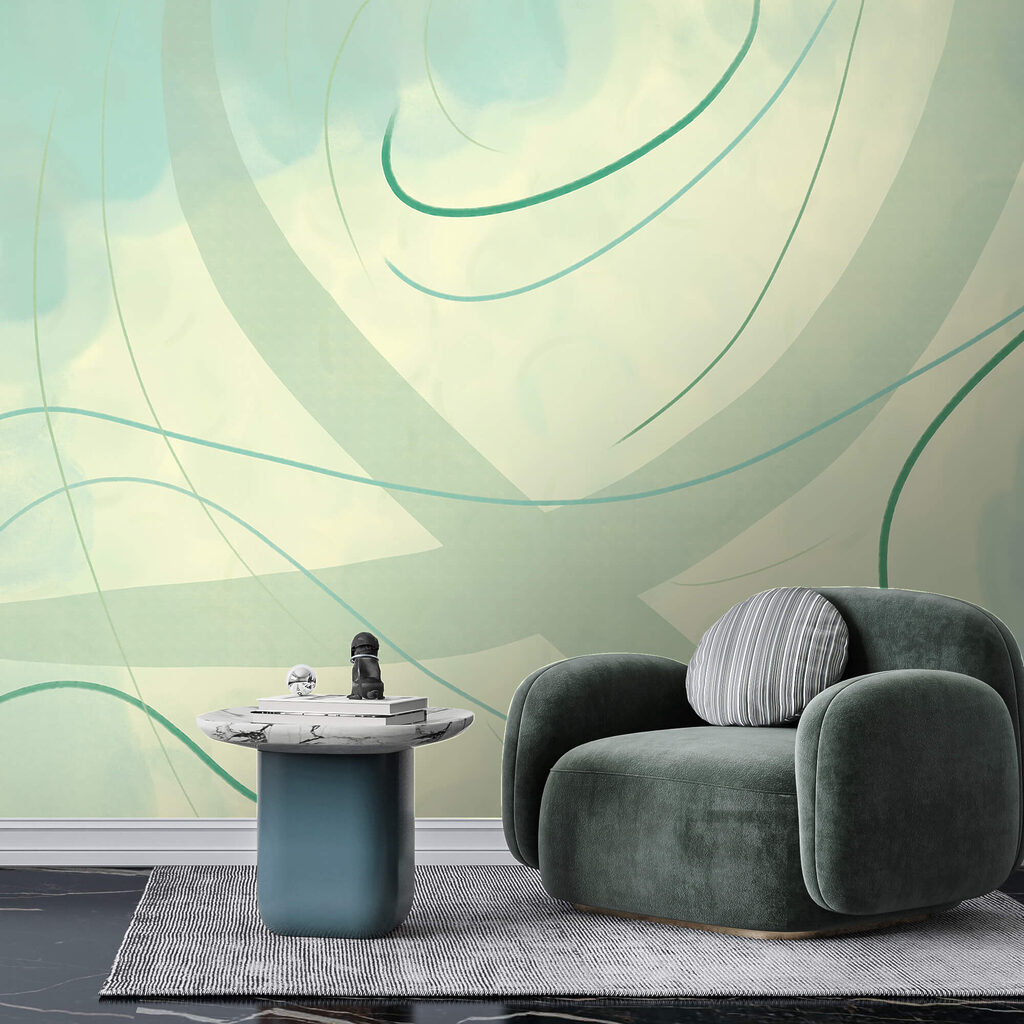 Flowing green lines — interior 1