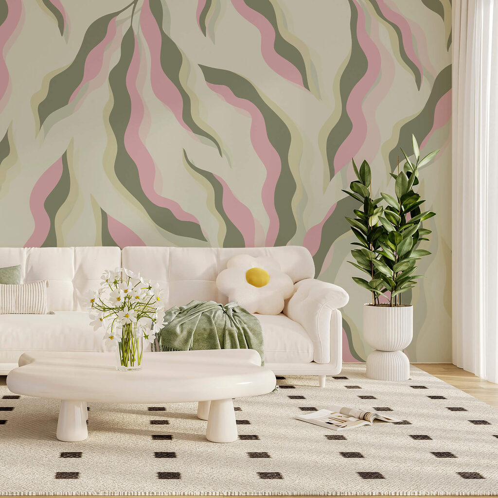 Wavy leaves in pastels — interior 2