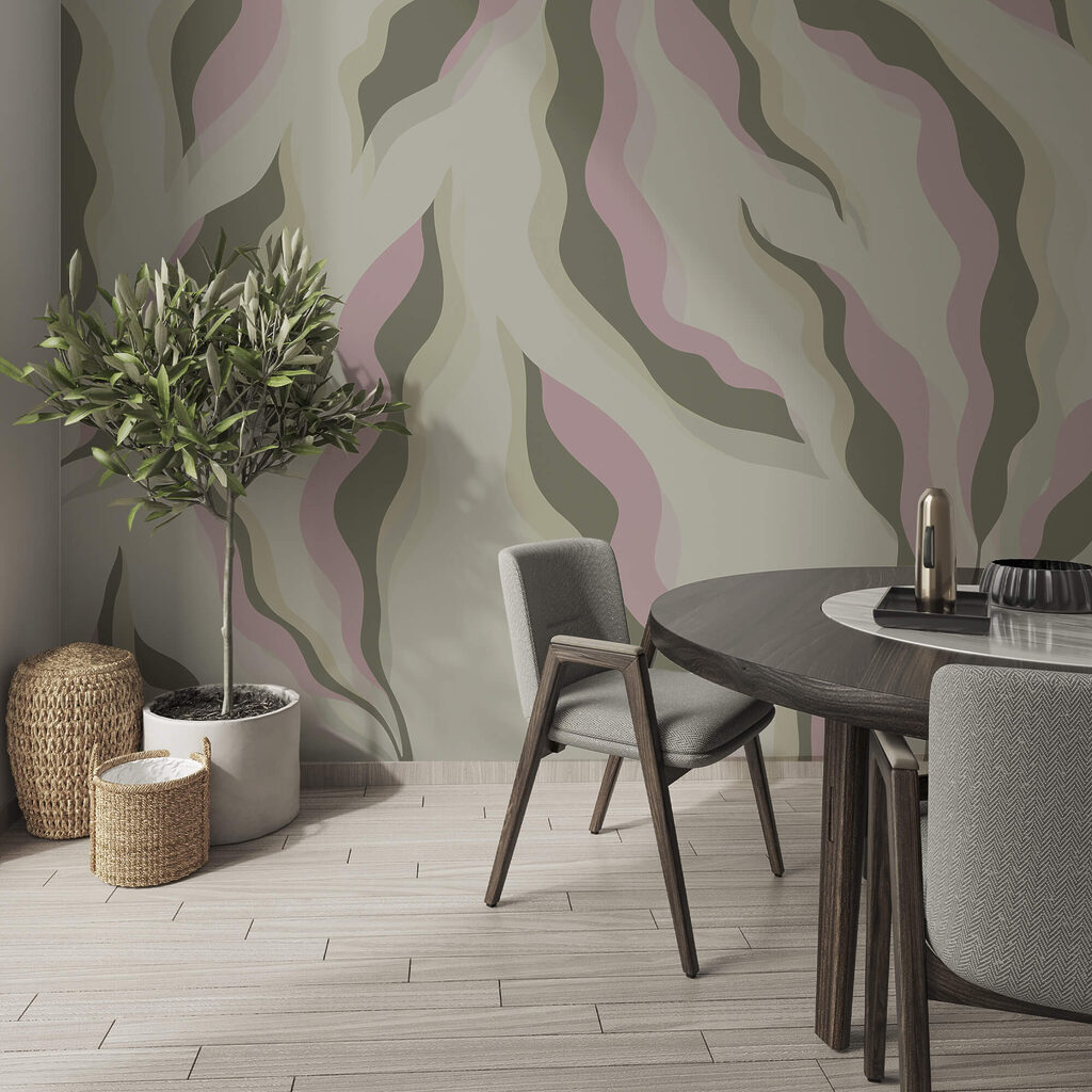 Wavy leaves in pastels — interior 3