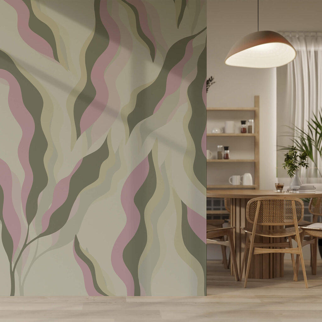 Wavy leaves in pastels — interior 1