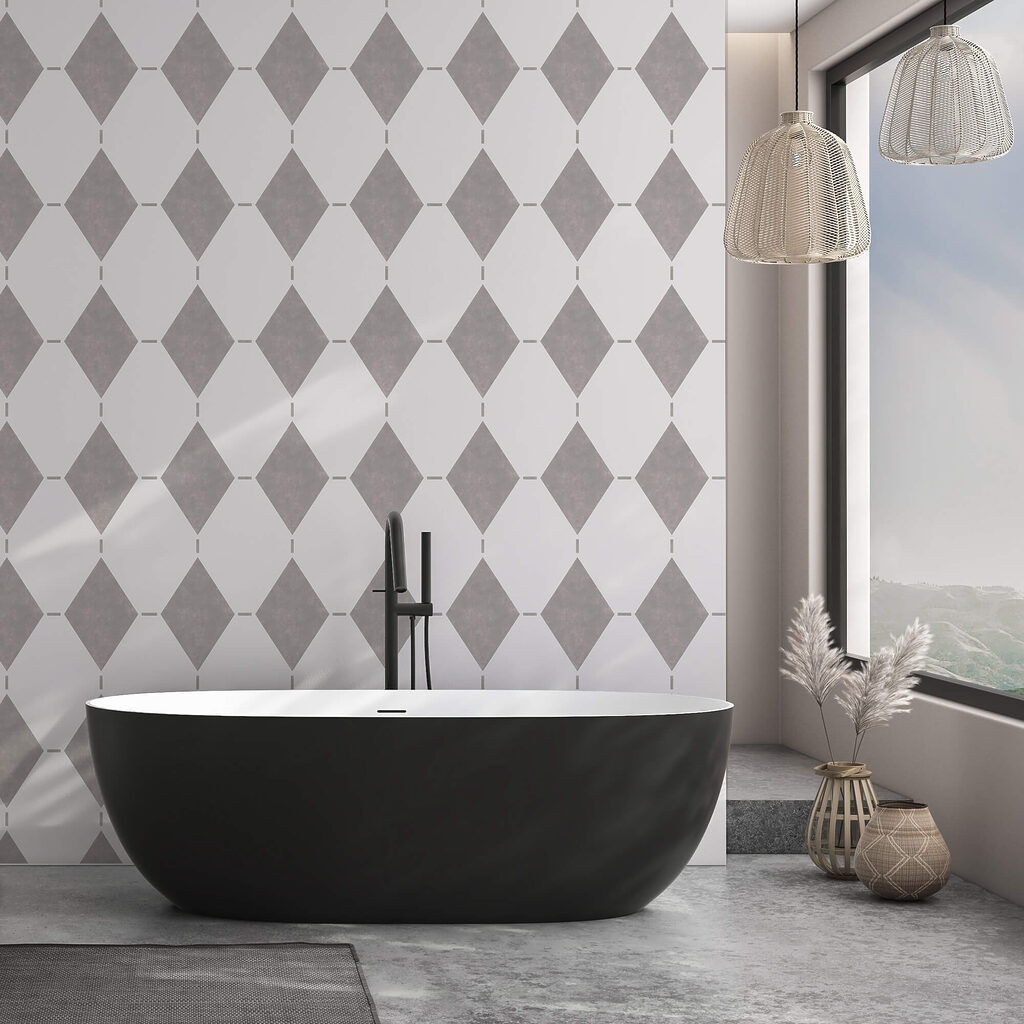 Small diamonds in grey — interior 1