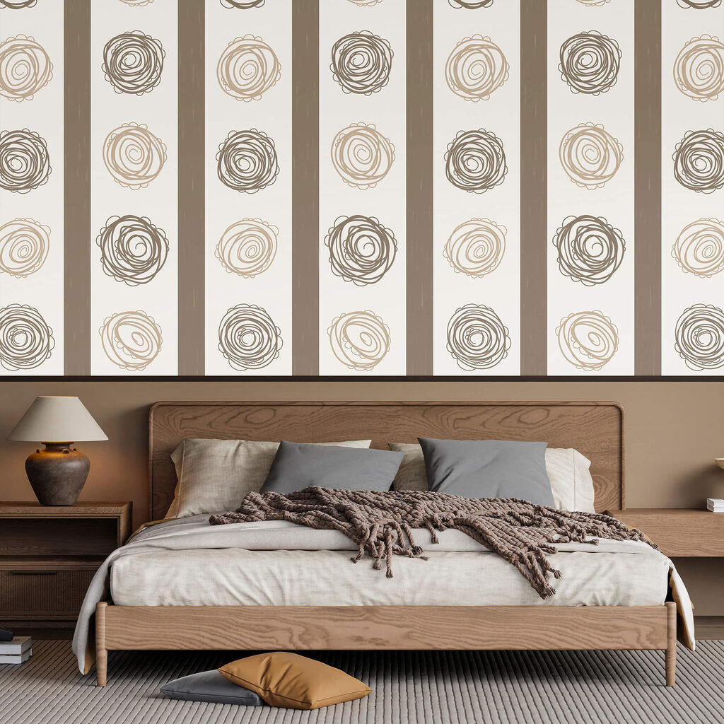 Spirals between straight stripes — interior 2