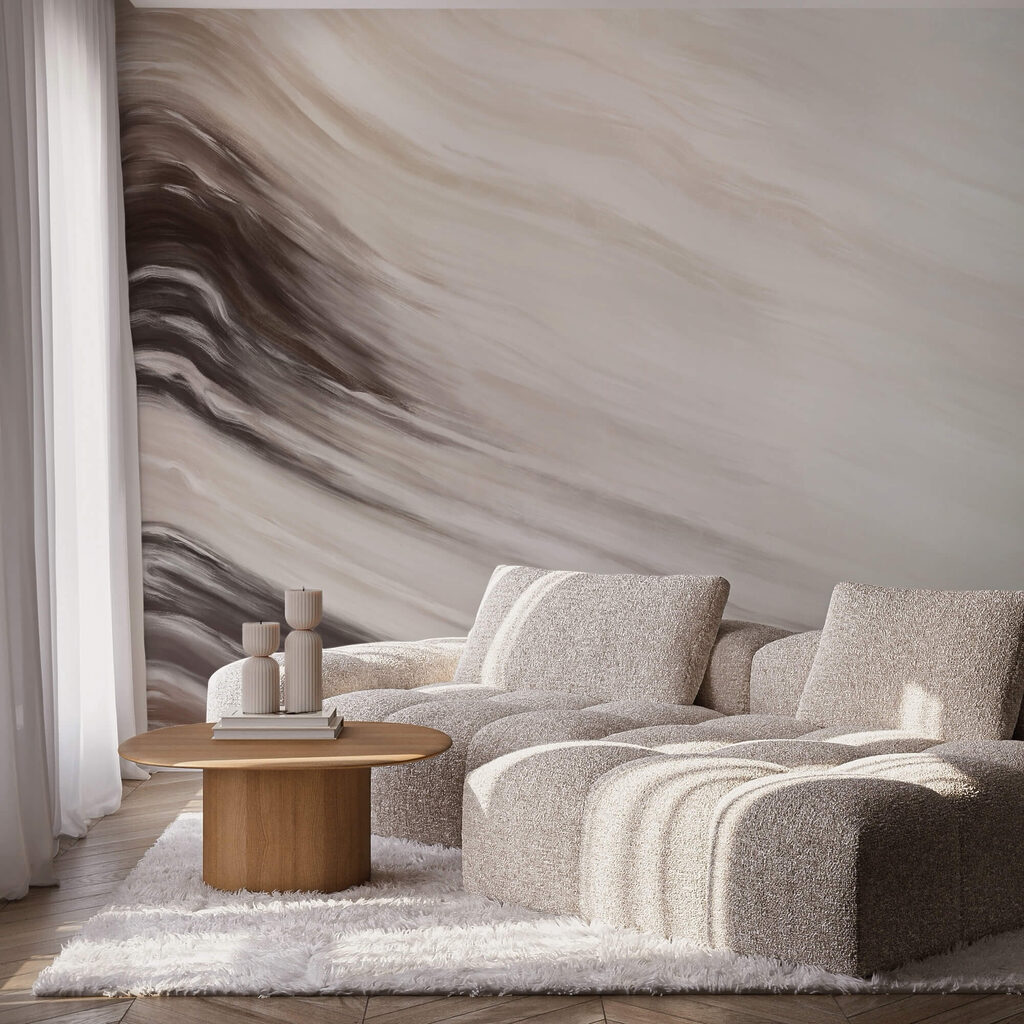 Paint flows in browns — interior 1