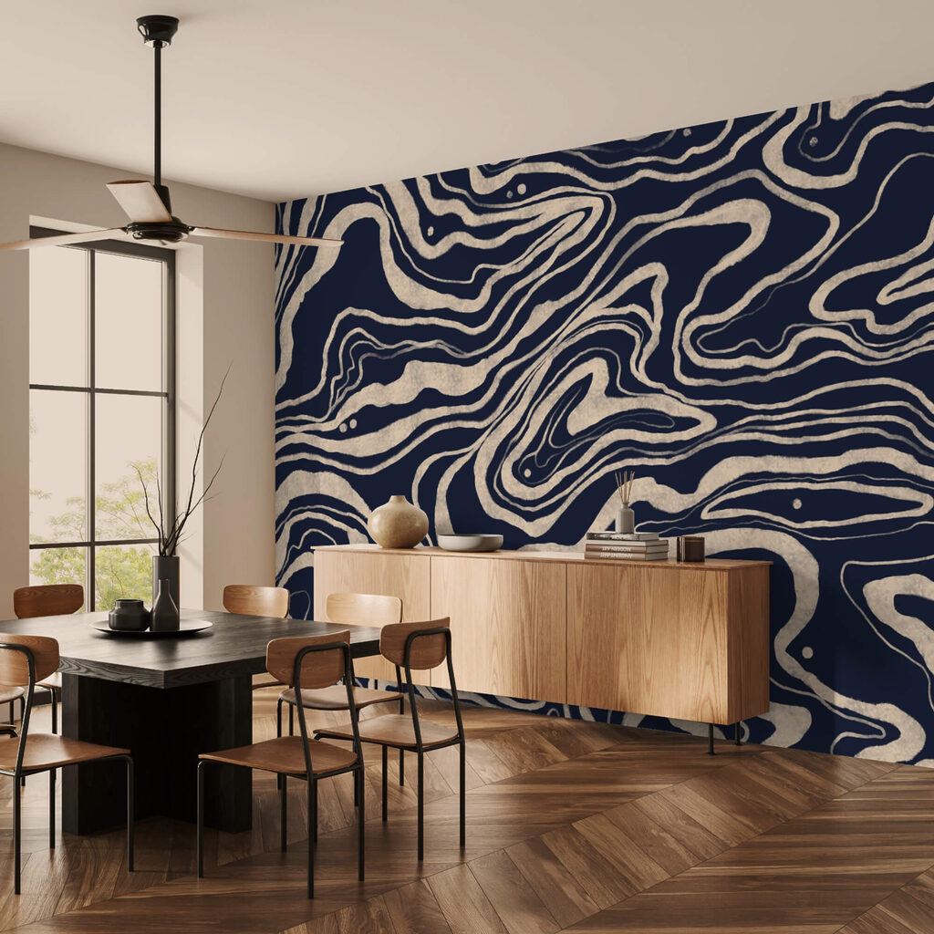 Marbled Currents in an interior