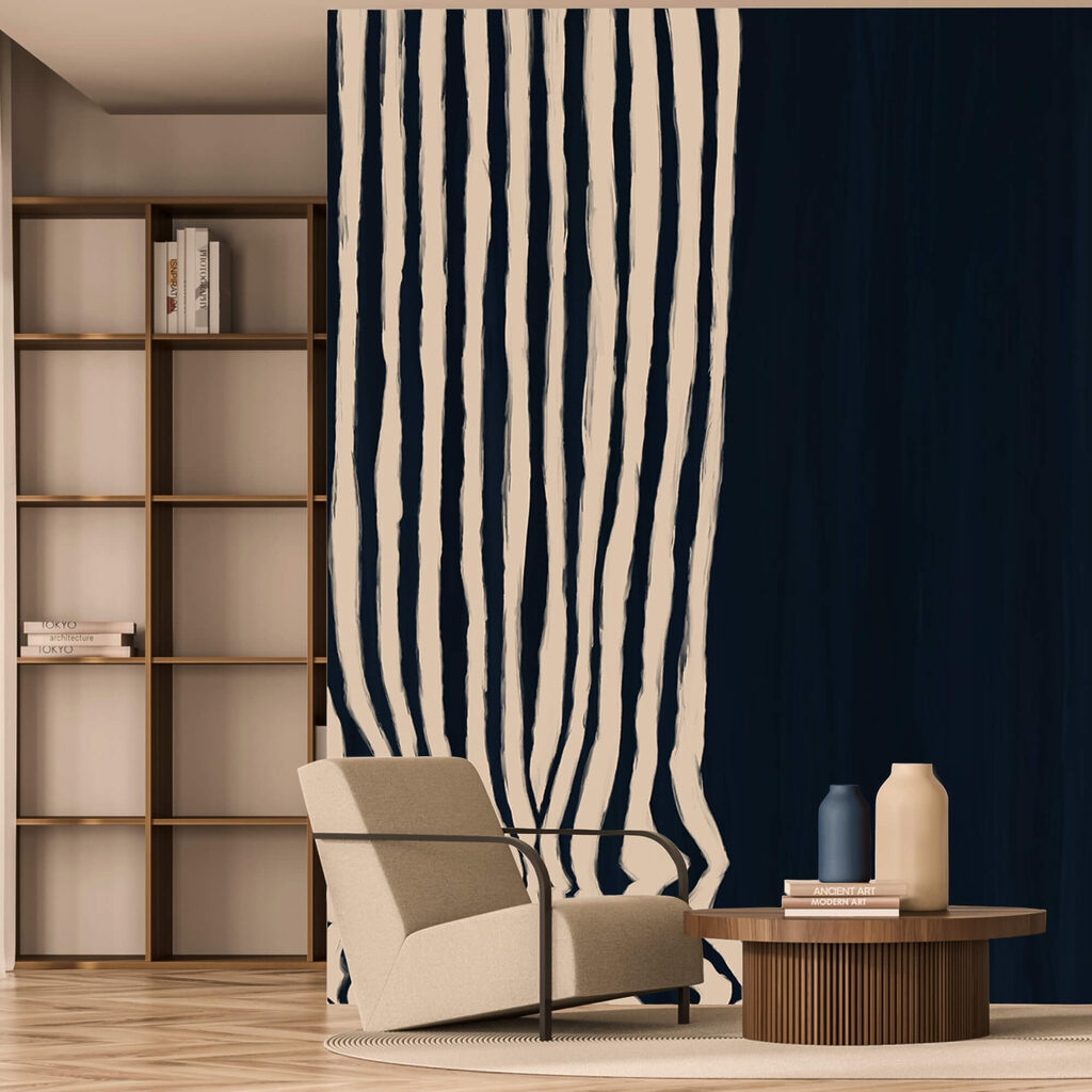 Striped band with folds — interior 3