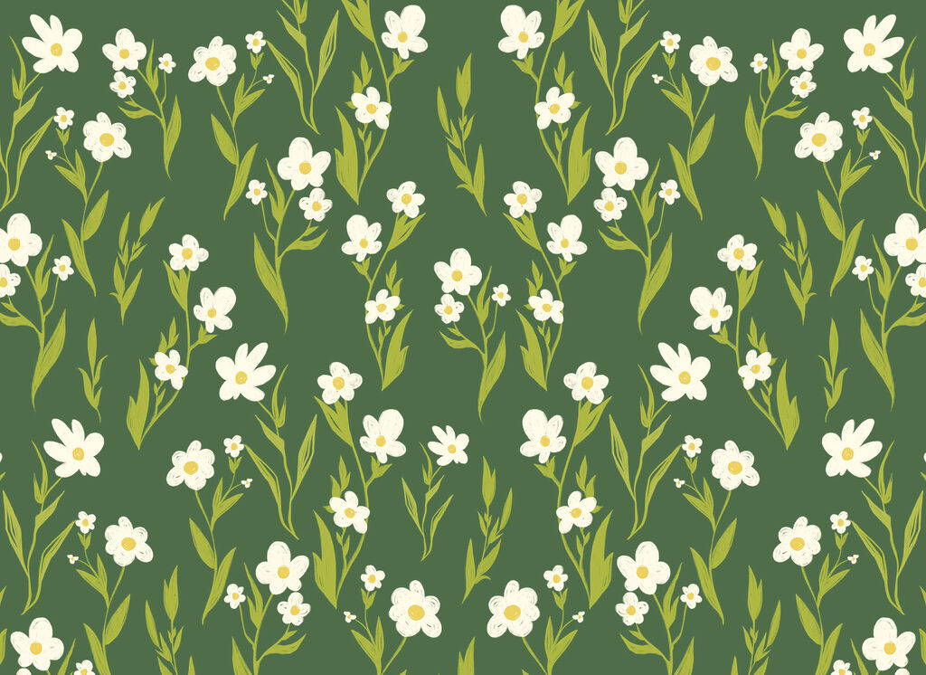 Even pattern, forest green — full design
