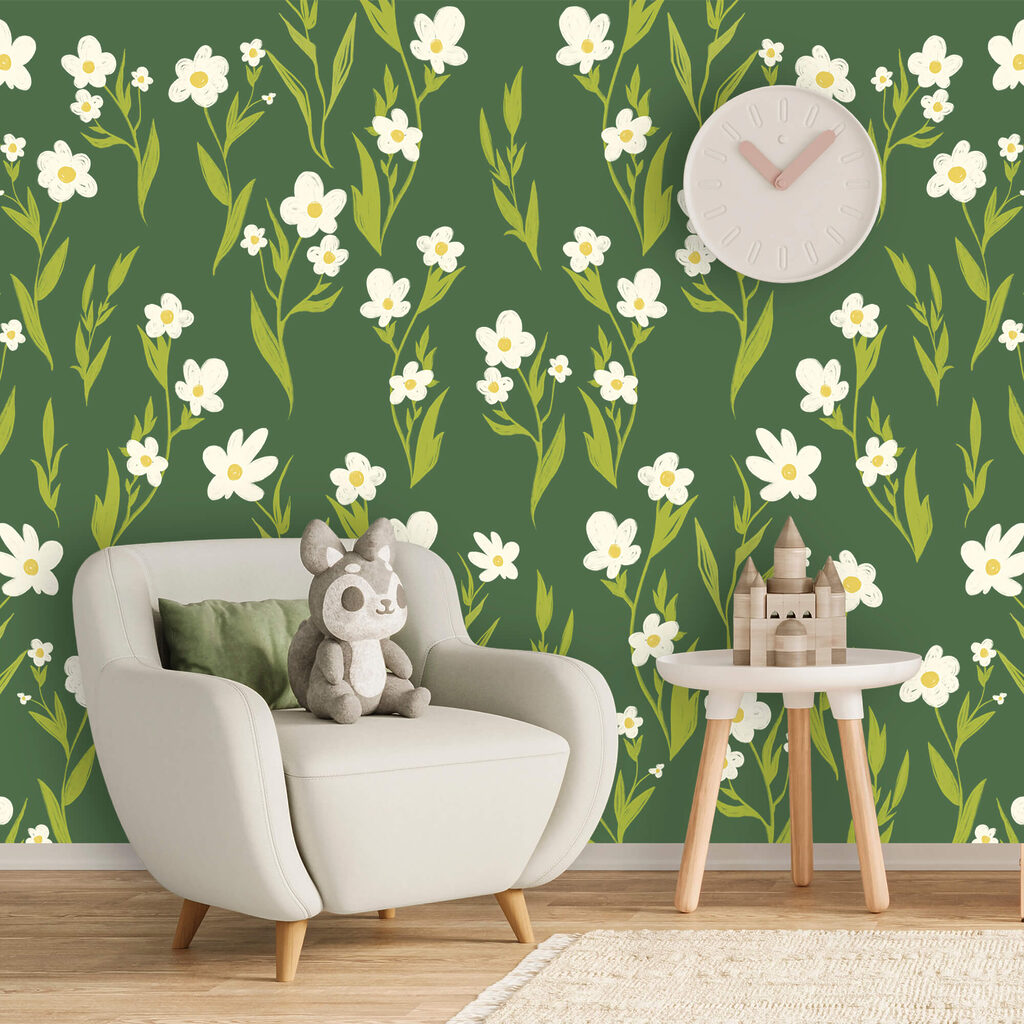 Even pattern, forest green — interior 2