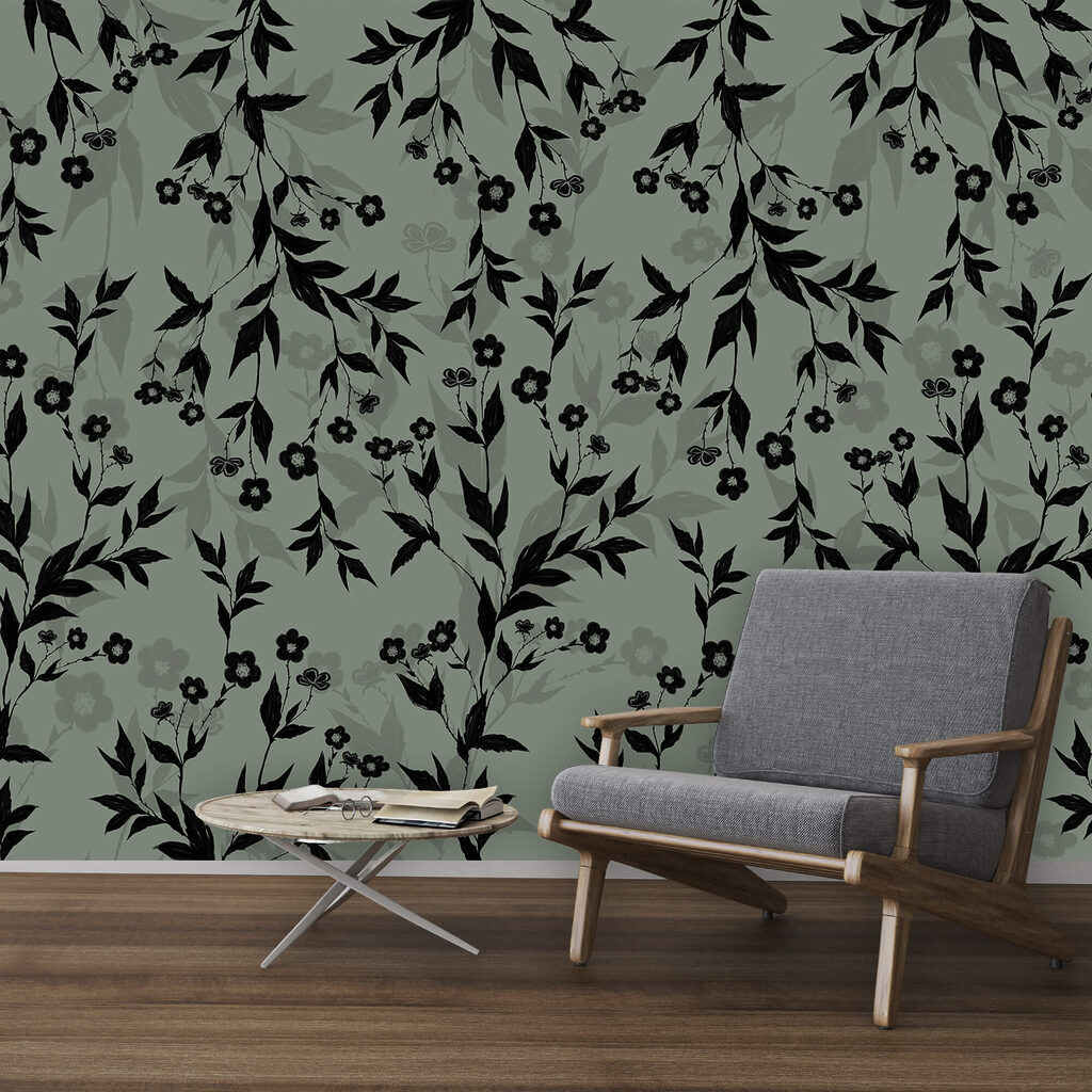 Black sprigs on grey-green — interior 1