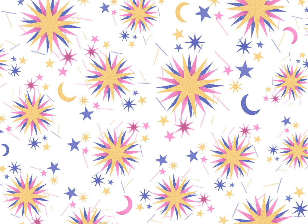 Stars shining in colour — full design