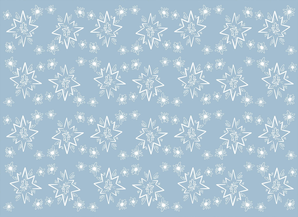 White stars on blue — full design
