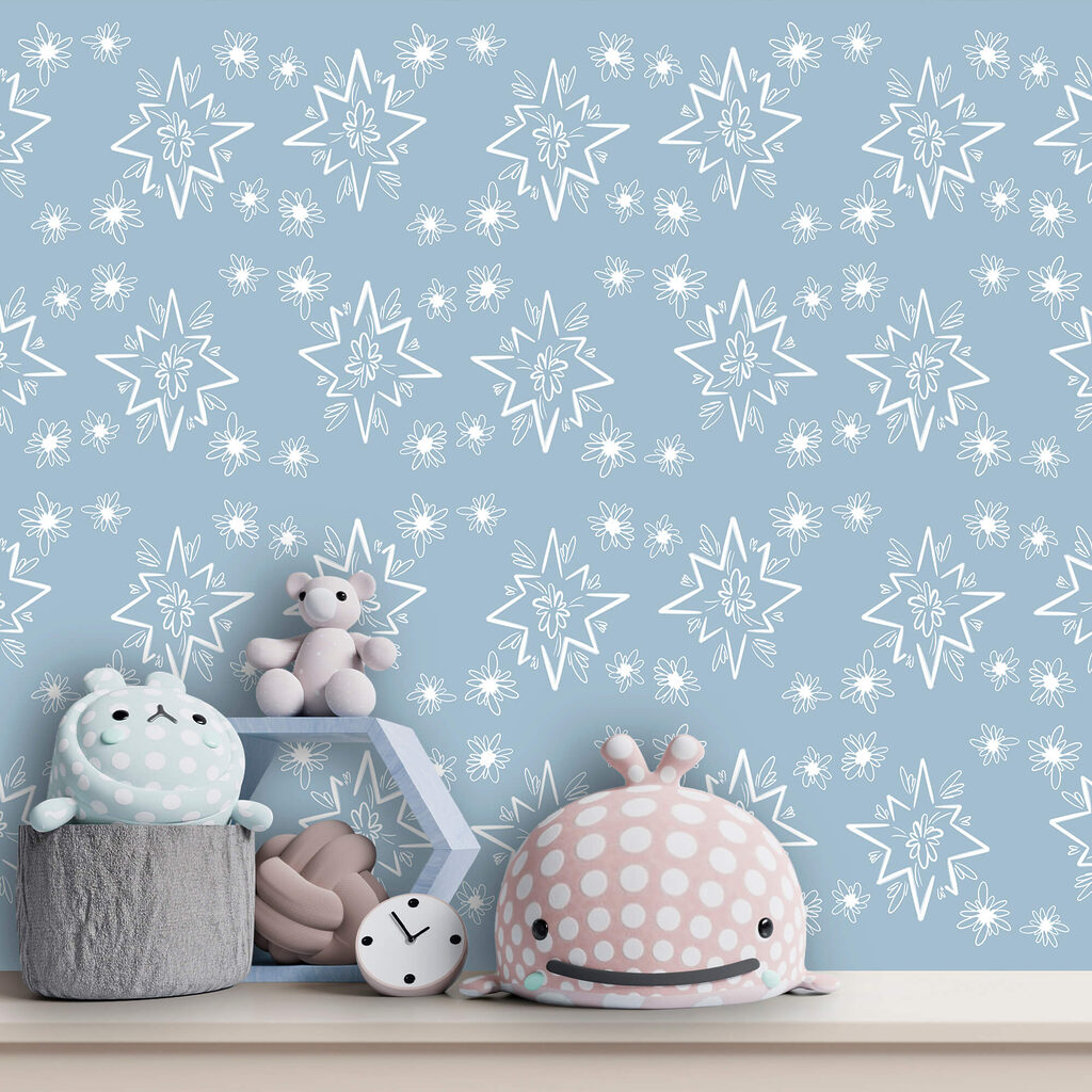 White stars on blue — interior 1
