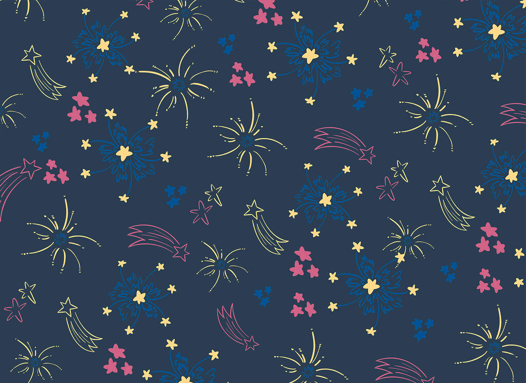 Stars on night blue — full design
