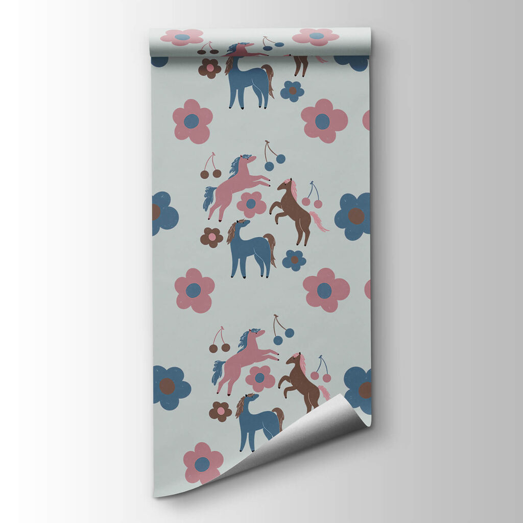 Small horses among flowers — product view