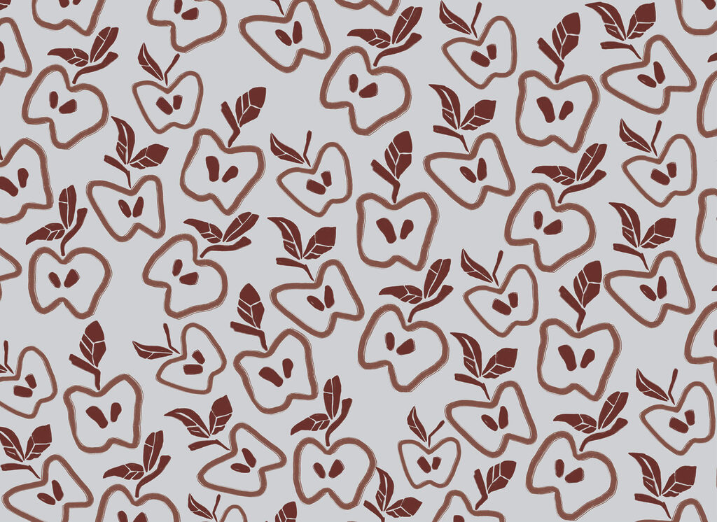 Apples in loose outlines — full design