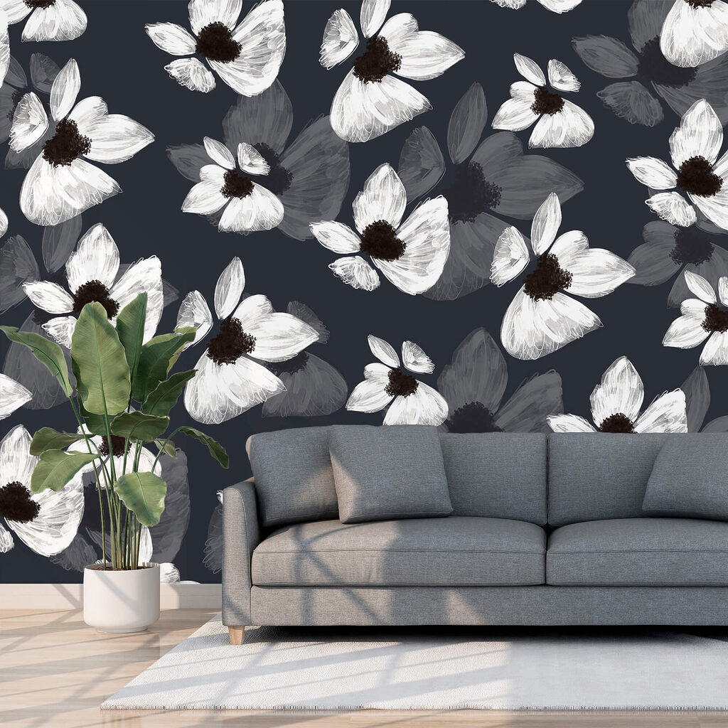 White flowers, dark hearts — interior 1