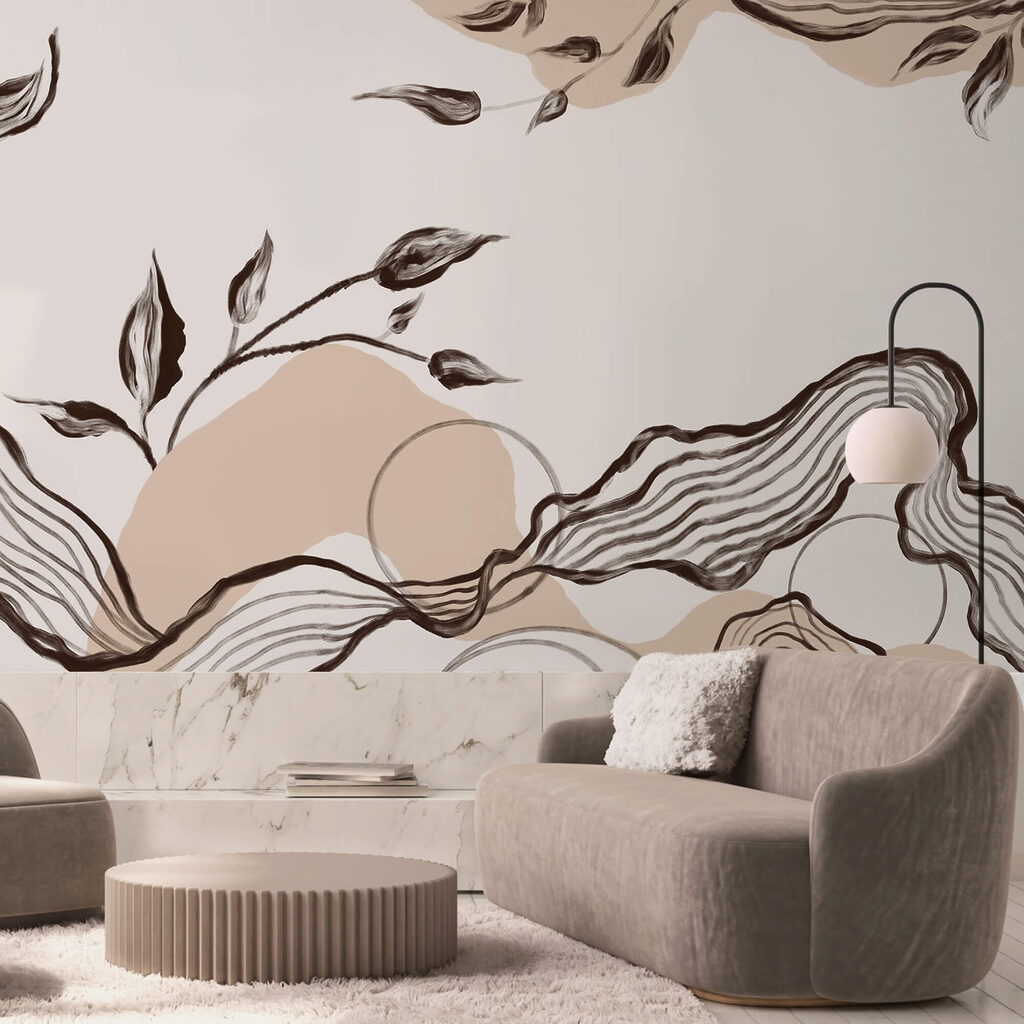 Leaves above wavy lines — interior 1