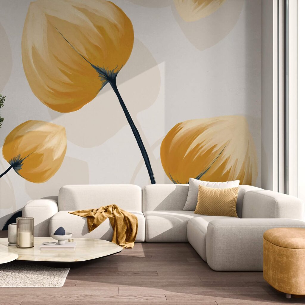 Yellow flowers, black stems — interior 2