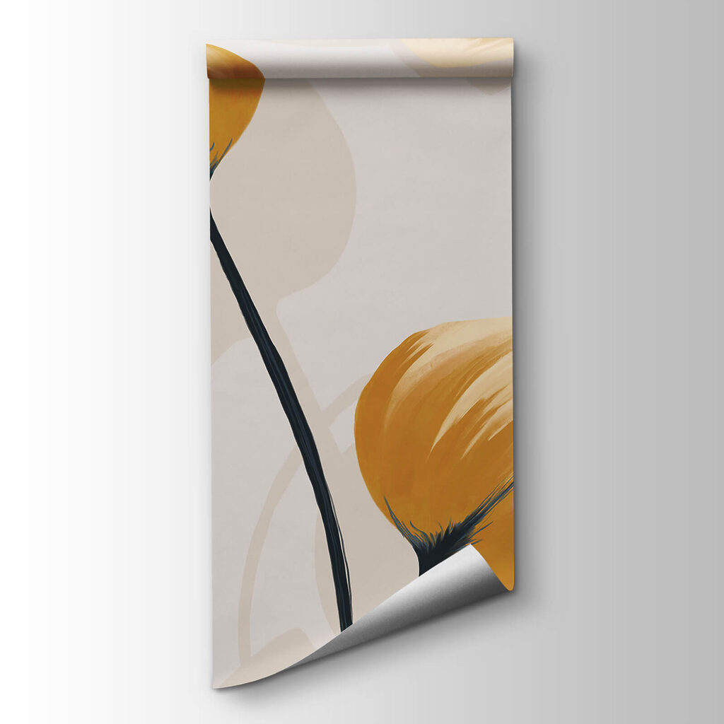 Yellow flowers, black stems — product view