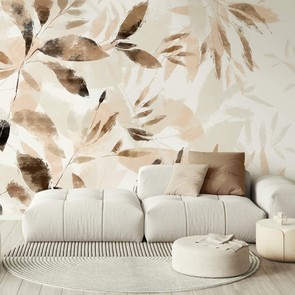 Leaves in brown watercolour — interior 2